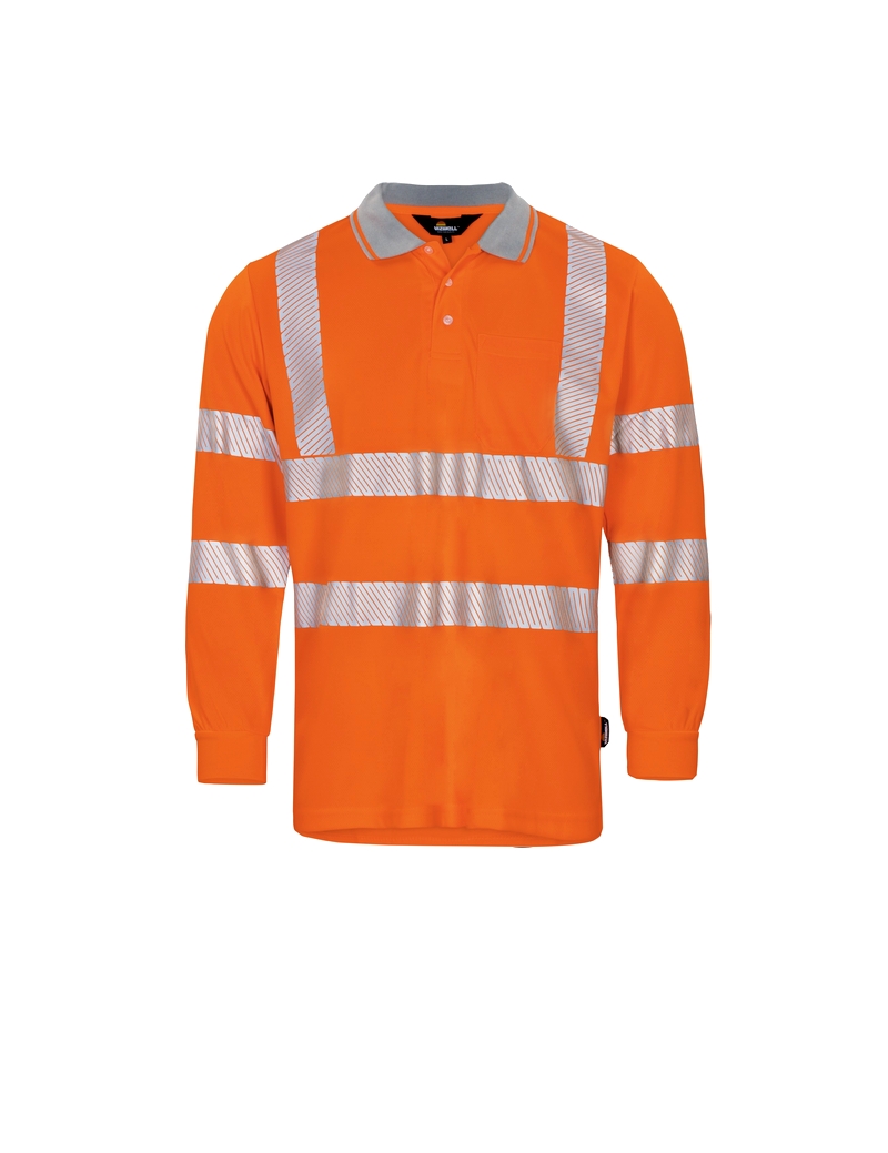 VWPS32 UV 50+ Polo de Travail à Haute Visibilité Manche Longue Orange 3XL