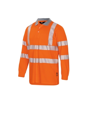 VWPS32 UV 50+ Polo de Travail à Haute Visibilité Manche Longue Orange 4XL