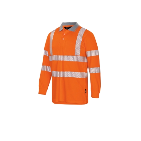 VWPS32 UV 50+ Polo de Travail à Haute Visibilité Manche Longue Orange 4XL