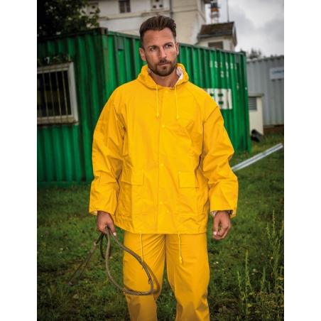 PUBHG Pantalon de Travail Extensible en PU Imperméable Jaune M