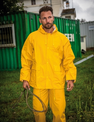 PUBHG Pantalon de Travail Extensible en PU Imperméable Jaune L