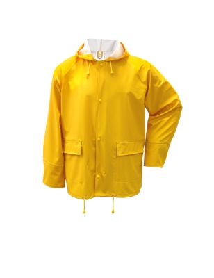 PUJG Veste de Travail à Capuche en PU Imperméable Jaune M