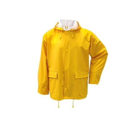 PUJG Veste de Travail à Capuche en PU Imperméable Jaune M