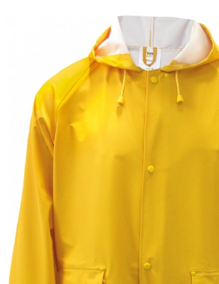 PUJG Veste de Travail à Capuche en PU Imperméable Jaune M