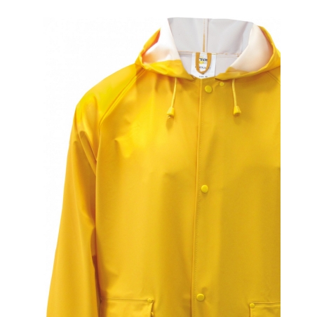 PUJG Veste de Travail à Capuche en PU Imperméable Jaune M