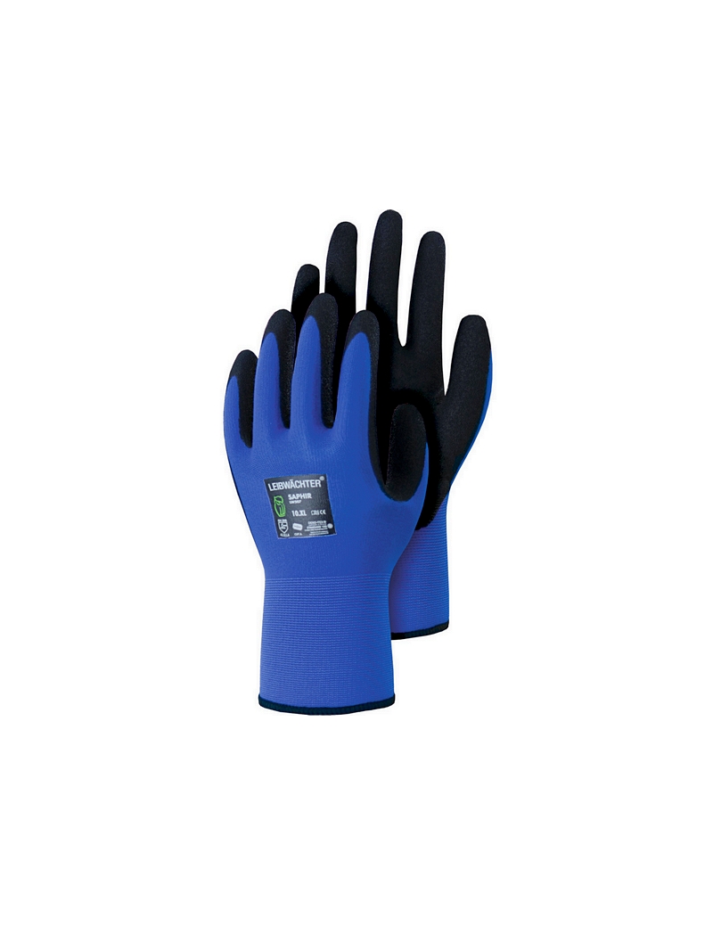 LW507 Saphir Gant en Polyester avec Revêtement Nitrile Garde du Corps Bleu & Noir