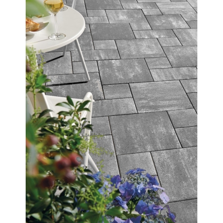 Troy Dark Mix Sauvage Nuancé Pavé Béton Multi-formats Ep. 6CM  0,96m²