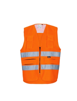 Gilet de Visibilité VWE01S Multifonction Vizwell Orange Lumineux Taille L