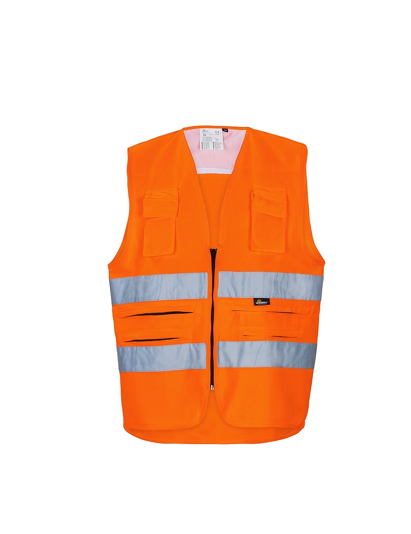 Gilet de Visibilité VWE01S Multifonction Vizwell Orange Lumineux Taille L