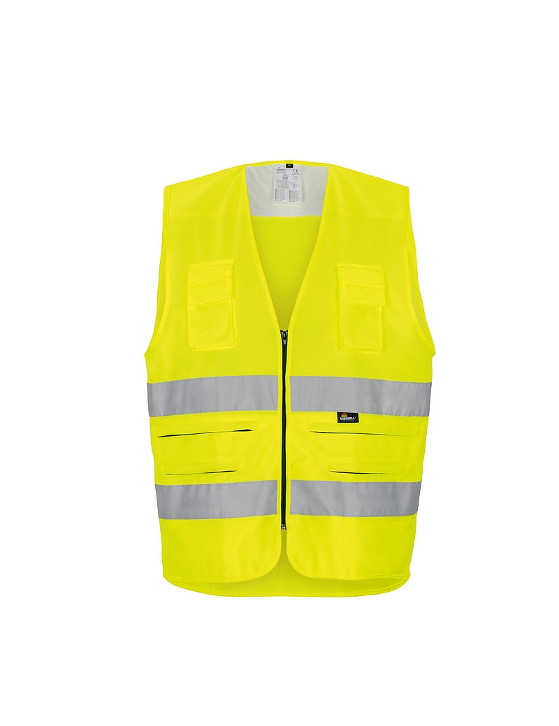 Gilet de Visibilité VWE01S Multifonction Vizwell Jaune Lumineux Taille S