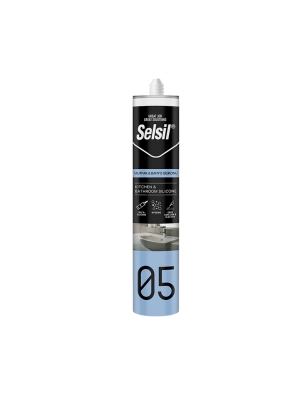 Selsil® 05 Mastic Silicone Cuisine & Salle de Bain Blanc 310ML