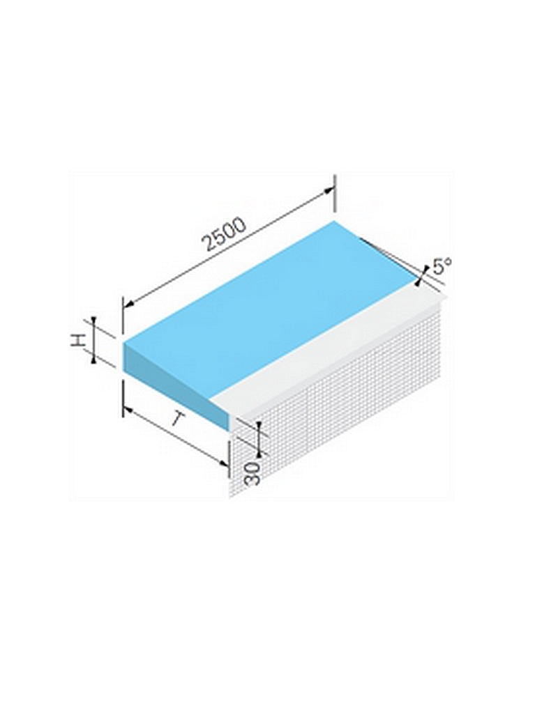 Cale de support AK-XPS avec Profil de Raccord pour l'isolation par Film Haut. 48MM Prof. 200MM