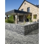 Kibo® Gris Nuancé Pavé Béton Nuancé Format 25/6,25CM Ep. 8CM  Lot de 0,75m²