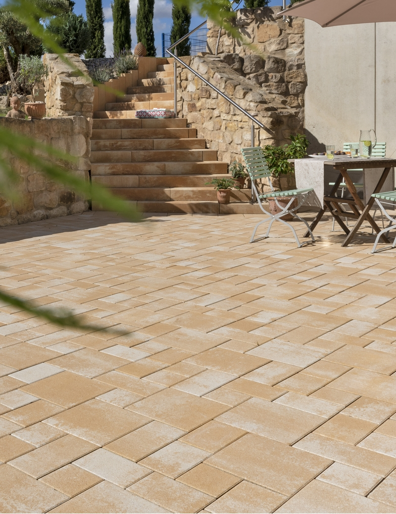 La Tierra® Sauvage Sunset Nuancé Pavé Béton Multi-formats Ep. 6CM  0,81m²