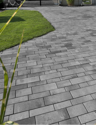 La Tierra® Linéaire Gris Anthracite Nuancé Pavé Béton Multi-formats Ep. 6CM  0,90m²