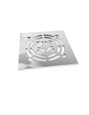 Grille "Terra" Acier Inoxydable Brossée 120/120MM pour Siphon d'Ecoulement