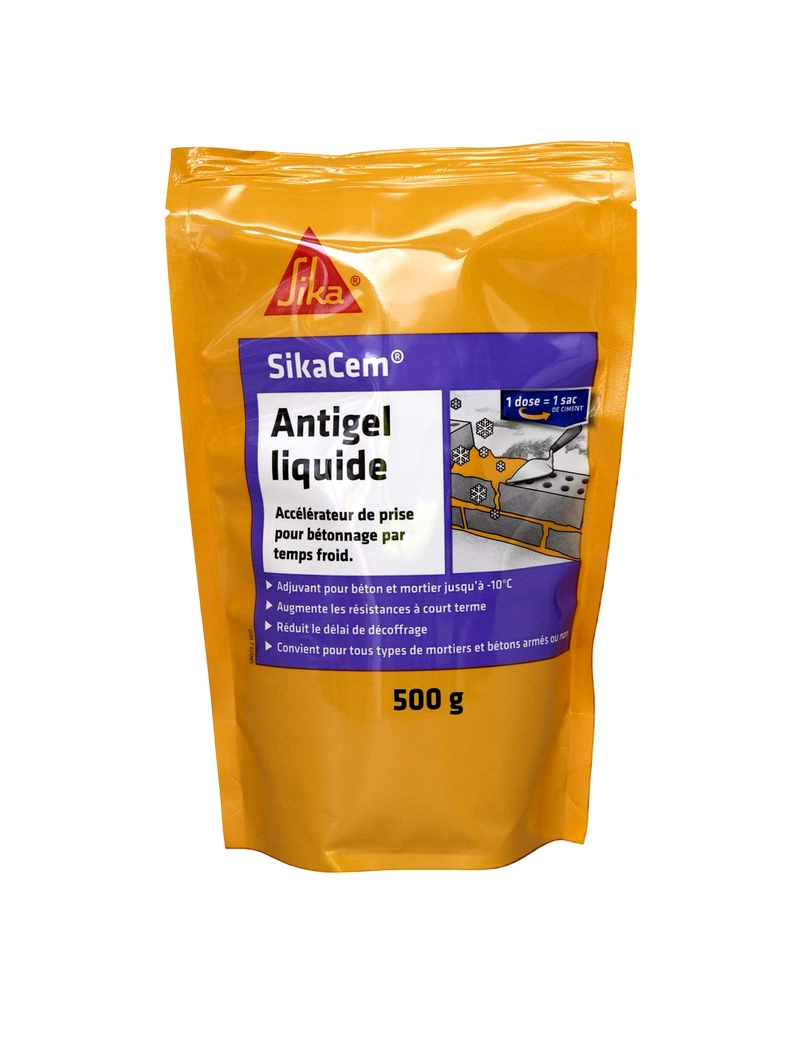 SikaCem® Antigel & Accélérateur de Prise Liquide pour Bétonnage 500G