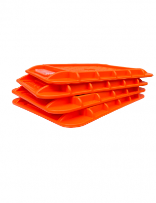 Lot de 4 Patins de Protection pour Socle d'Echafaudage 150/150MM Eco Responsable Orange