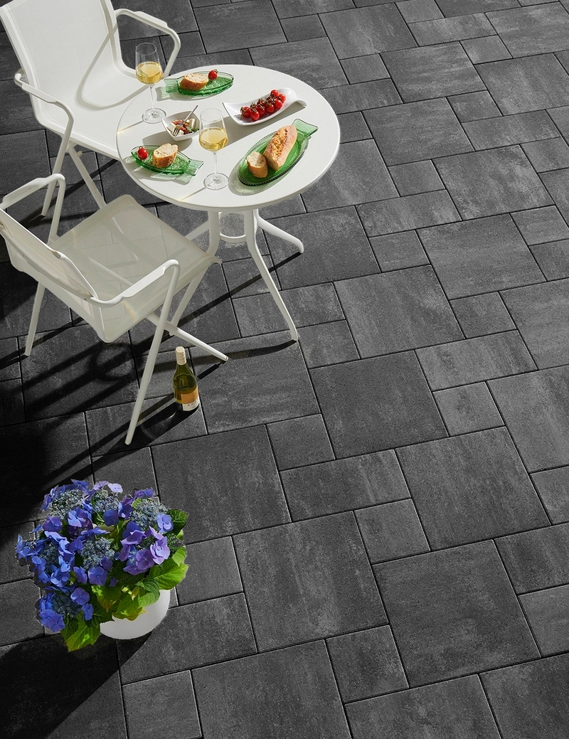 Troy Dark Mix Sauvage Nuancé Pavé Béton Multi-formats Ep. 6CM  0,96m²