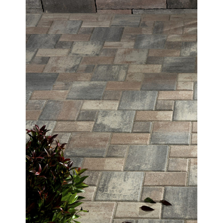 Classique Corail 3 Formats Flammé Pavé Béton Effet Nuancé  0,96m²