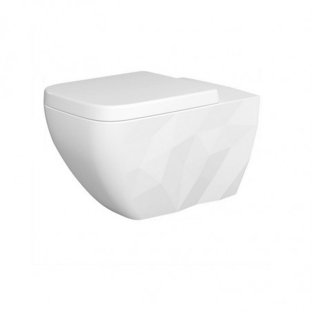 Kristal Wc Suspendu Blanc avec Système Easy-Wash Encastré