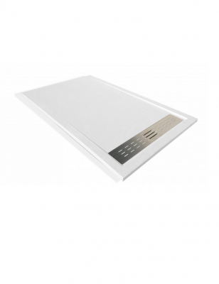 Bilbao Receveur de Douche Ultraplat Solidstone Blanc Mat Larg. 80CM Long. 120CM