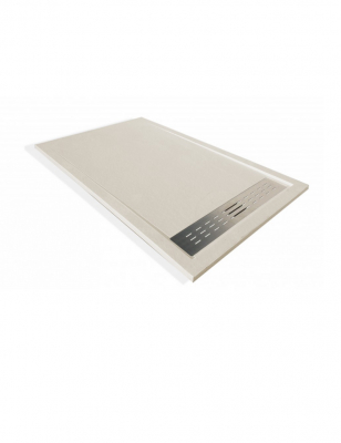 Bilbao Receveur de Douche Ultraplat Solidstone Crème Larg. 80CM Long. 120CM