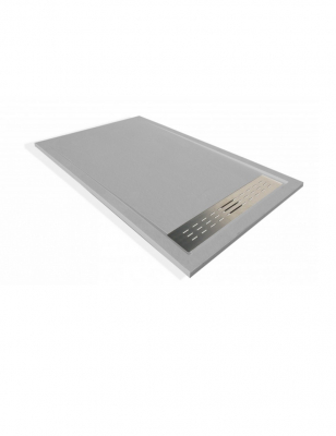 Bilbao Receveur de Douche Ultraplat Solidstone Gris Basalte Larg. 80CM Long. 120CM