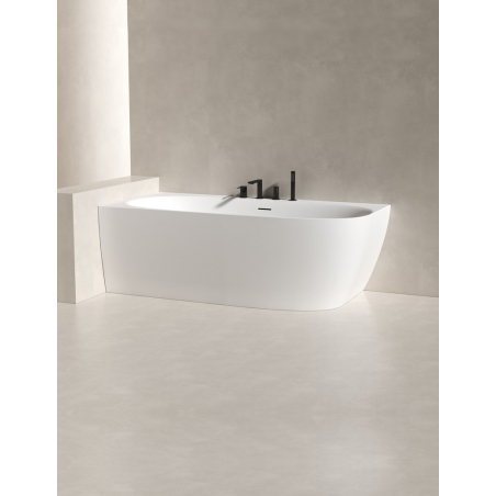 Modena Baignoire Murale d'Angle Gauche Blanc Mat Long. 170CM Larg. 80CM Haut. 58,5CM