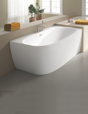 Modena Baignoire Murale d'Angle Droite Blanc Mat Long. 170CM Larg. 80CM Haut. 58,5CM