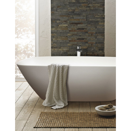 Andros Baignoire îlot en Solid Surface Blanc Mat Long. 170CM Larg. 76CM Haut. 58,4CM