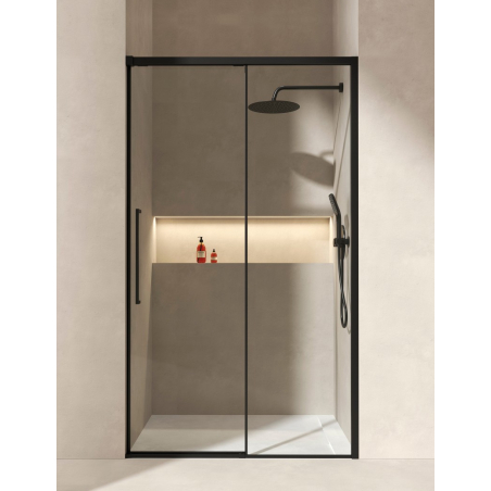 Hydra Paroi de Douche Coulissante Noir Mat Larg. 140CM Haut. 200CM