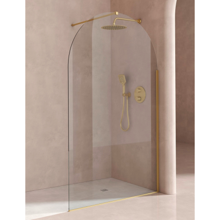 Hilton Paroi de Douche Arrondi Or Brossé Larg. 119,5CM Haut. 210CM