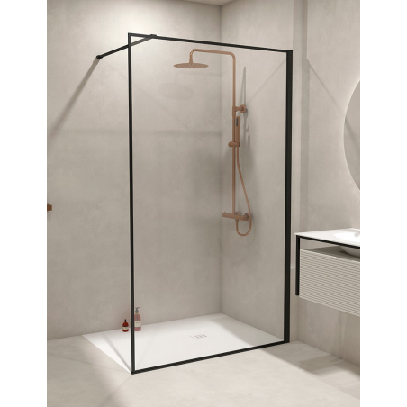 Goji Paroi de Douche Fixe Noir Larg. 120CM Haut. 200CM