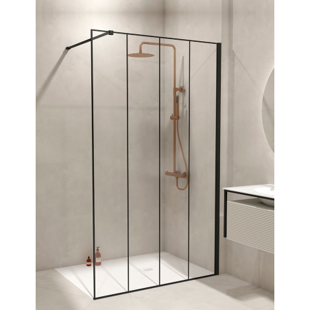 Finn Paroi de Douche Fixe Noir Larg. 120CM Haut. 200CM