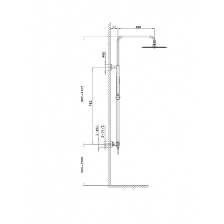 Hanaé Colonne de Douche Thermostatique Cuivré Brossé