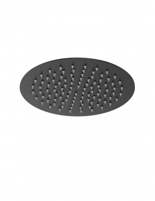 Pommeau de Douche Rond Extra Fin Inox Noir Mat