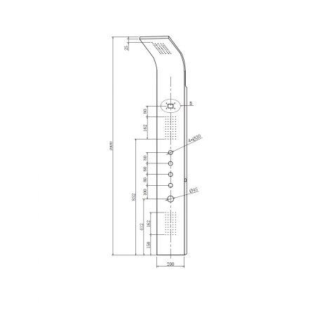 Colonne de Douche Hydrothérapie Avec Mitigeur Thermostatique Bianco