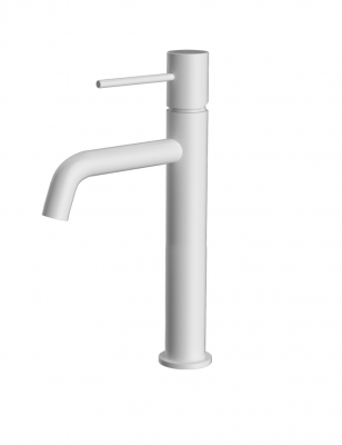 Gala Robinet de Lavabo Haut Blanc Mat avec Flexible