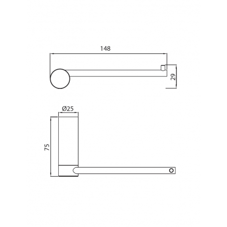 Hermes Porte Papier Toilettes à Fixer en Inox Noir Mat