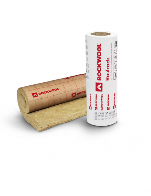 Roulrock Kraft Rouleau Isolant en Laine de Roche Revêtu Kraft Ep. 100MM Lot de 6,00m²