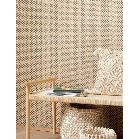 Code Nature 10209-02 Beige Papier Peint Larg. 0,53M Long. 10,05M Rouleau 5,33m²