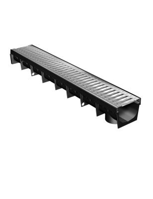 Meapark A15 Caniveau de Drainage avec Grille Passerelle Acier Galva Long. 100CM