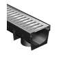 Meapark A15 Caniveau de Drainage avec Grille Passerelle Acier Galva Long. 100CM