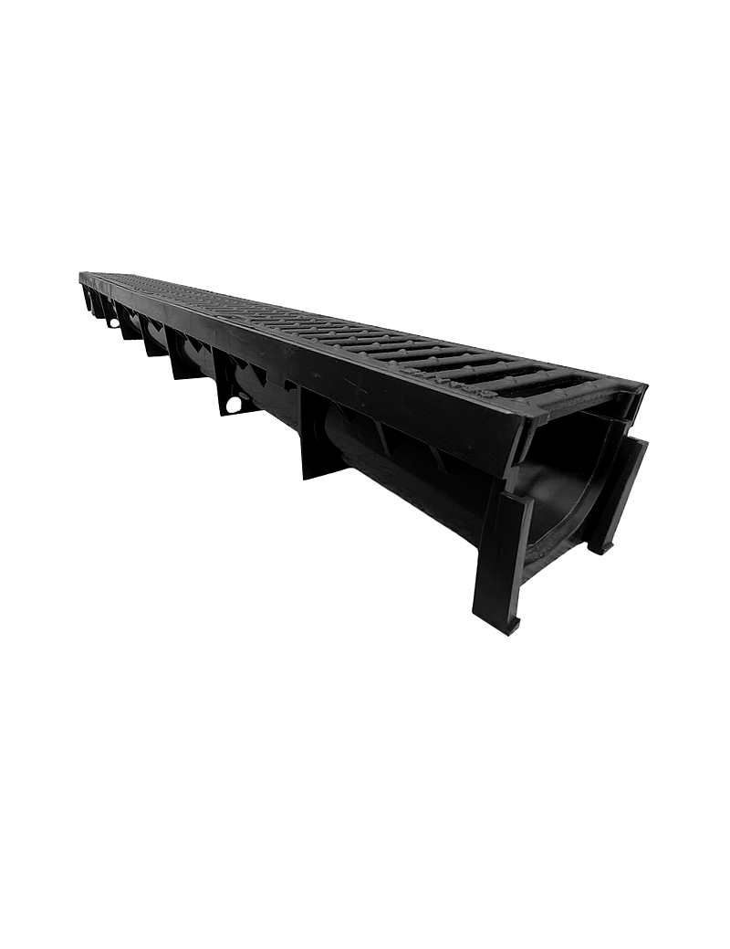 Meapark B125 Caniveau de Drainage avec Grille Passerelle Fonte Long. 100CM